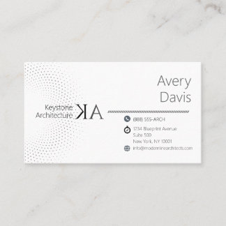 Carte De Visite Architecture minimaliste moderne blanc & graphite 
