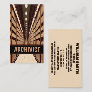 Carte De Visite Archiviste bibliothécaire des archives