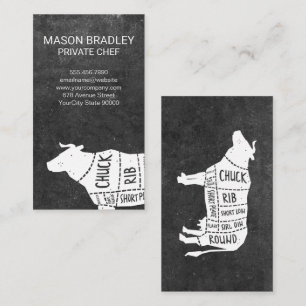Carte De Visite Ardoise   Graphique sur le boeuf