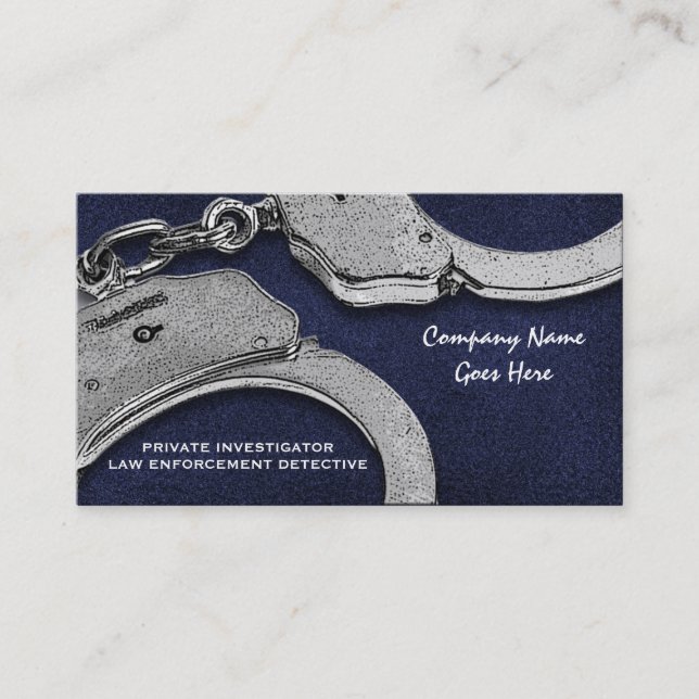 Carte De Visite Argent bleu révélateur de loi d'investigateur (Devant)