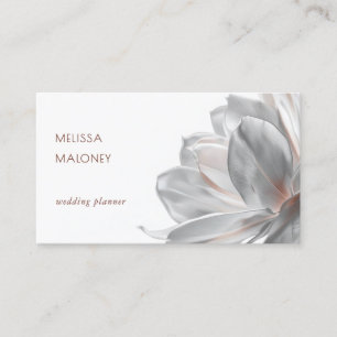 Carte de visite Argent Blush Magnolia Blanc