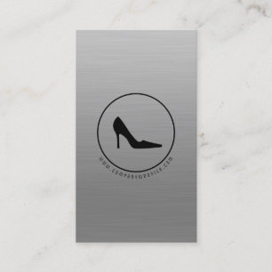 Carte De Visite Argent de chaussure à talon noir