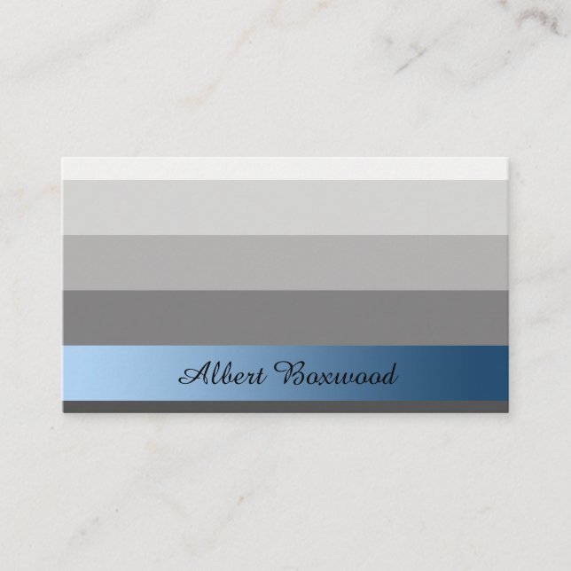 Carte De Visite Argent de gradient avec le texte bleu de coutume (Devant)
