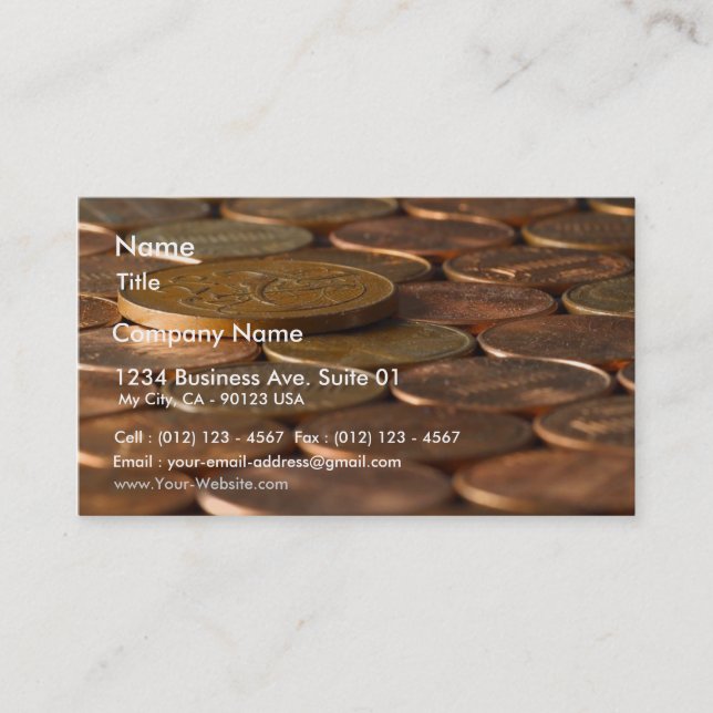 Carte De Visite Argent de pièces de monnaie de penny de penny (Devant)