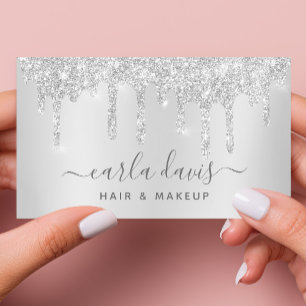 Carte De Visite Argent Grey Drives Sparkle Lash Salon Artiste maqu