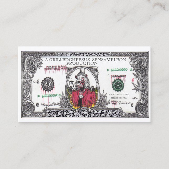 Carte De Visite Argent la racine de tout le mal (Devant)