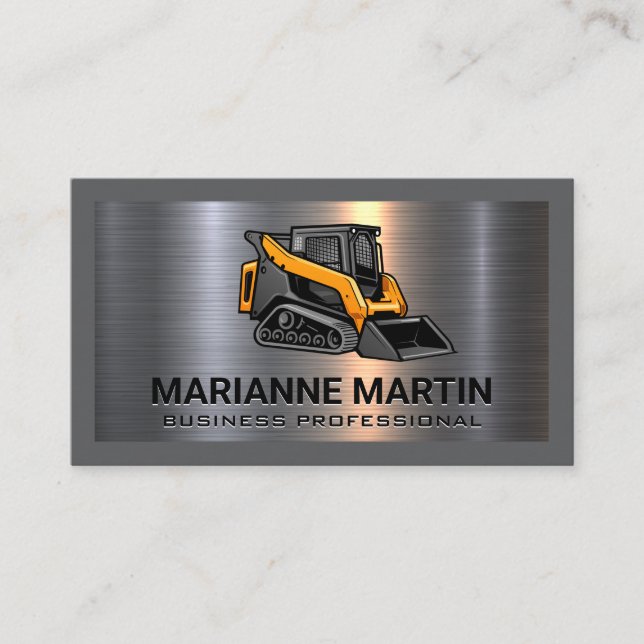 Carte De Visite Argent métallique en aluminium brossé | Patiner (Devant)