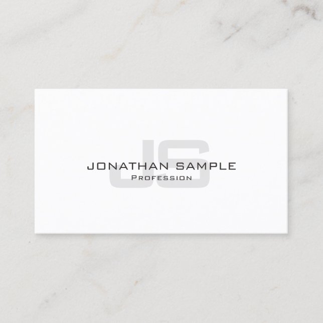 Carte De Visite Argent moderne look créatif Monogrammé tendance (Devant)