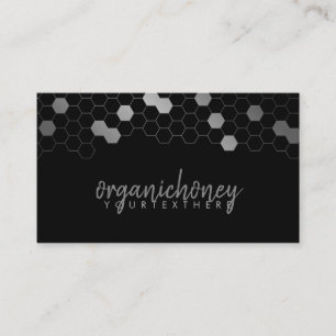 Carte De Visite Argent Noir de la ferme Apiary Honeypeb
