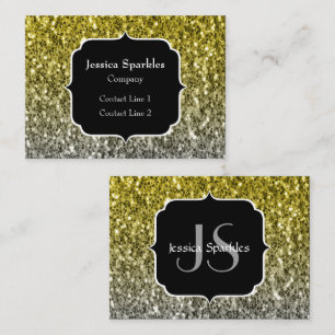Carte De Visite Argent or brillant foncé parties scintillant ombre
