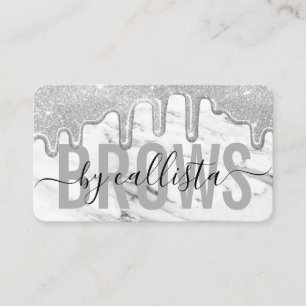Carte De Visite Argent Parties scintillant Drives Marble Eyebrow A