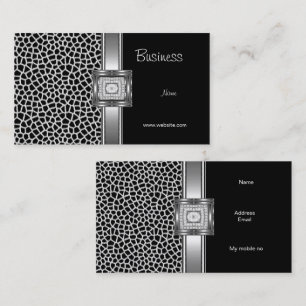 Carte de visite Argent sur Bijou Diamant Noir Gris