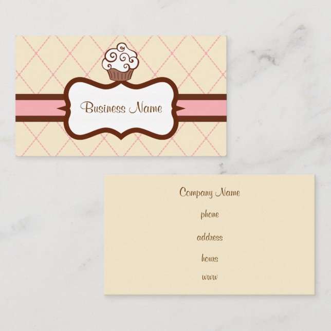 Carte de visite Argyle Cupcake (Devant / Derrière)