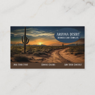 Carte de visite Arizona Cactus Sunset Desert