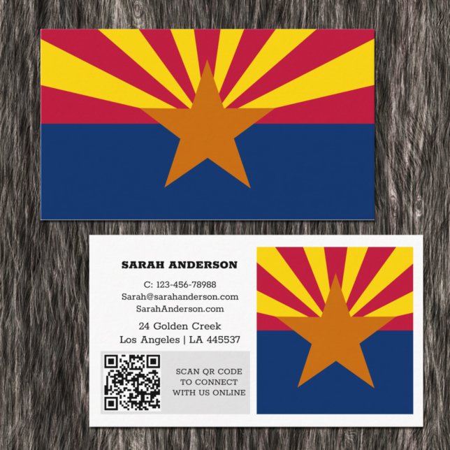 Carte de visite Arizona moderne, drapeau Arizona / (Créateur téléchargé)