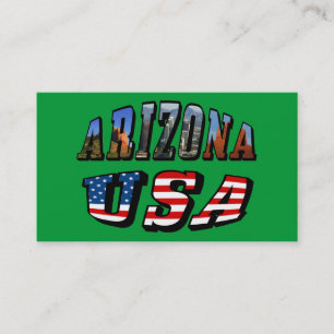 Carte De Visite Arizona Picture et USA Flag Text