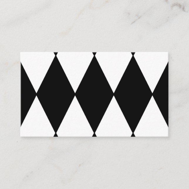 Carte De Visite arlequin noir et blanc (Devant)