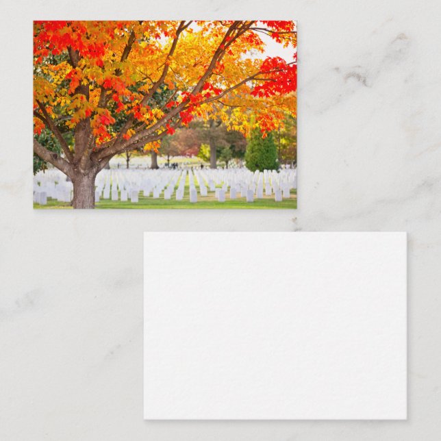 Carte De Visite Arlington National Cemetery à Autumn (Devant / Derrière)