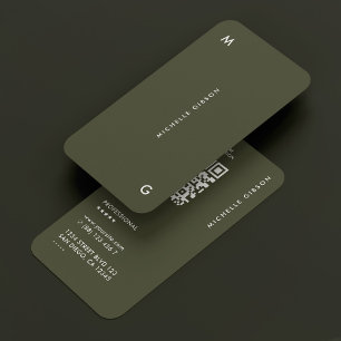 Carte De Visite Armée professionnelle moderne Vert simple