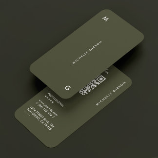 Carte De Visite Armée professionnelle moderne Vert simple