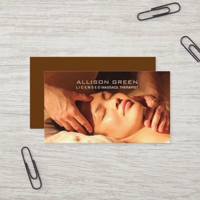 Carte De Visite Aromathérapie Acupression Masso-thérapeute (Devant/Arrière en situation)