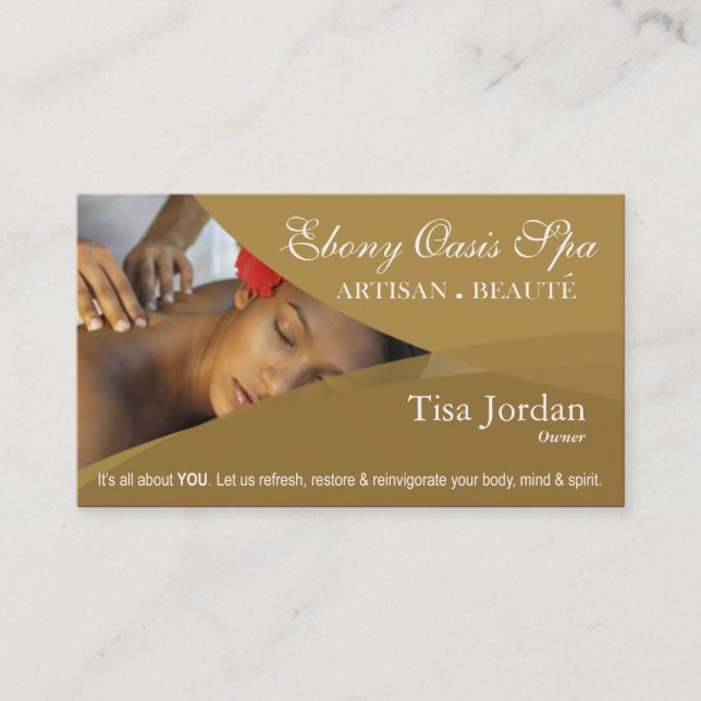 Carte De Visite Aromathérapie de thérapie de massage de spa de (Devant)