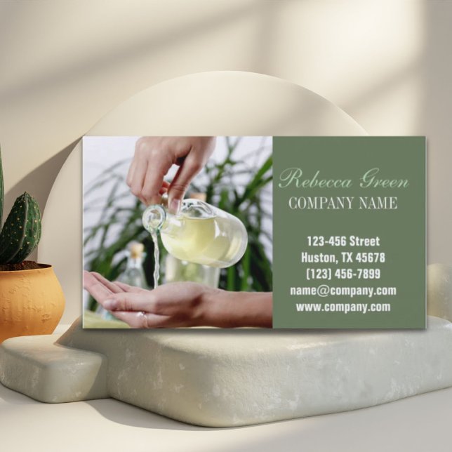 Carte De Visite Aromathérapie Essential Oil beauté massage SPA (Aromatherapy Essential Oil beauty SPA massage Business Card)