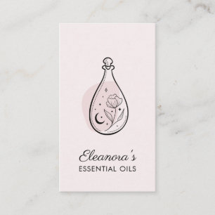 Carte De Visite Aromathérapie pour huiles essentielles de rose pâl