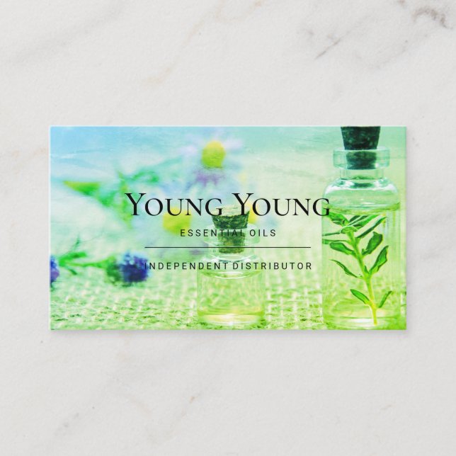 Carte De Visite Aromathérapie verte Santé Huiles essentielles (Devant)