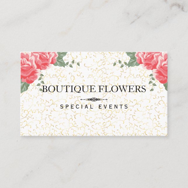 Carte De Visite Arrangement floral | Motif d'organisation (Devant)