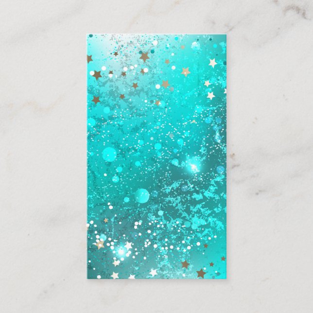 Carte De Visite Arrière - plan à huile Turquoise de la menthe (Devant)