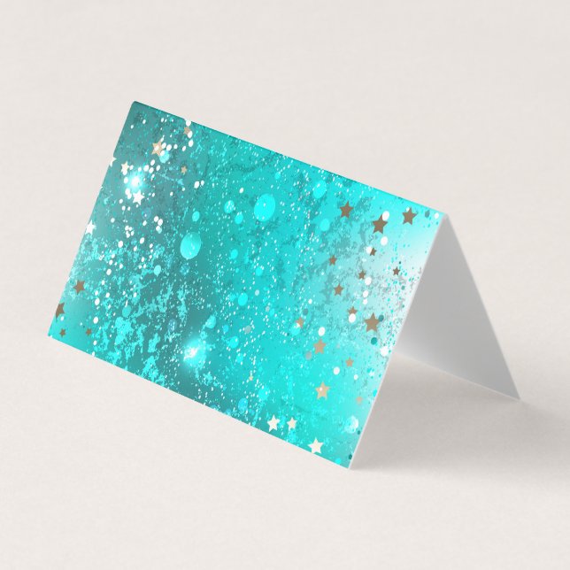Carte De Visite Arrière - plan à huile Turquoise de la menthe (Devant)