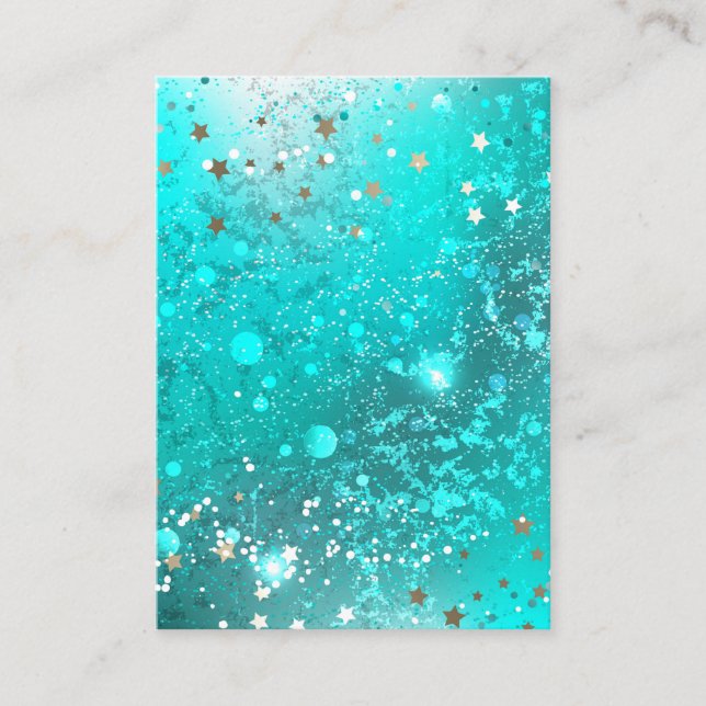 Carte De Visite Arrière - plan à huile Turquoise de la menthe (Devant)