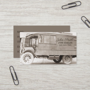 Carte De Visite Arrière - plan antique de brocanteur de sépia de