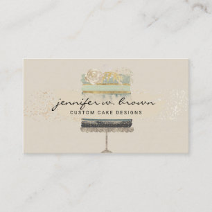 Carte De Visite Arrière - plan beige boulangerie Chef Mariage Gâte