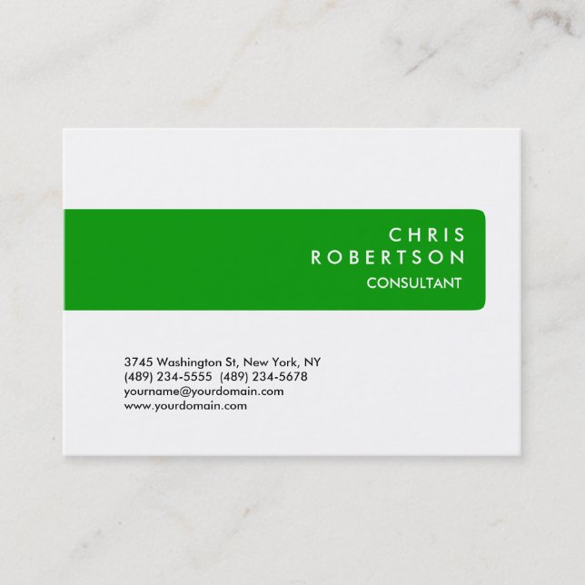 Carte de visite Arrière - plan blanc Chubby Green  (Devant)