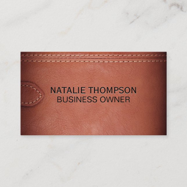 Carte De Visite Arrière - plan Brown de sangle en cuir (Devant)