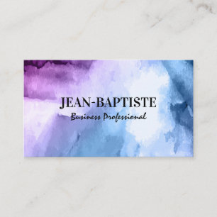 Carte De Visite Arrière - plan d'aquarelle bleu violet
