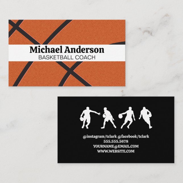 Carte De Visite Arrière - plan de basket | Sports (Devant / Derrière)