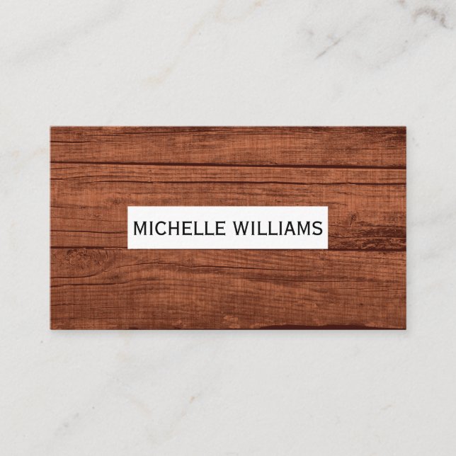 Carte De Visite Arrière - plan de bois de bois (Devant)