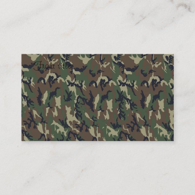 Carte De Visite Arrière - plan de Camouflage de forêt militaire (Devant)