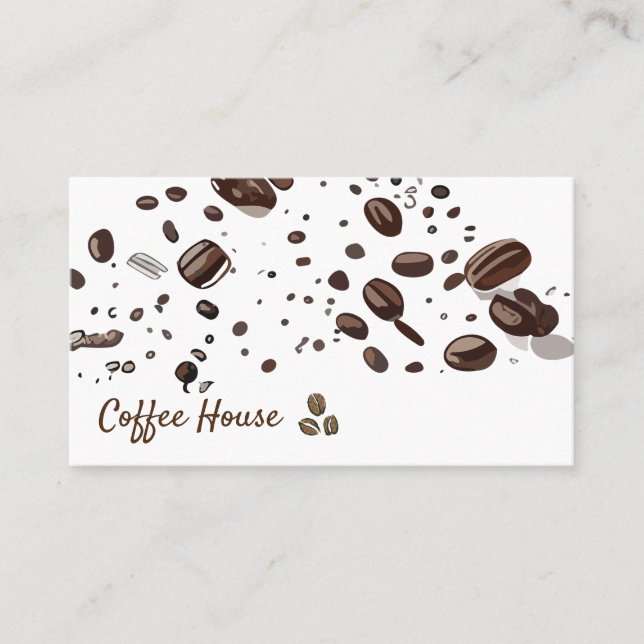 Carte De Visite Arrière - plan de fèves de café (Devant)