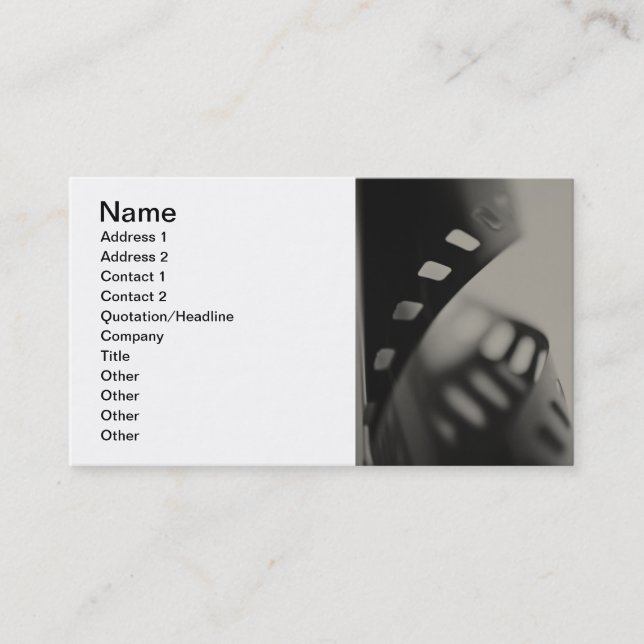 Carte De Visite Arrière - plan de film (Devant)