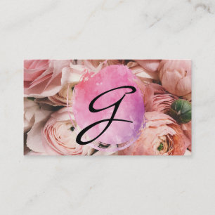 Carte De Visite Arrière - plan de fleurs roses