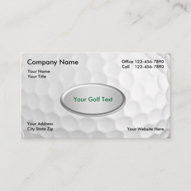 Carte De Visite Arrière - plan de golf Ball (Devant)