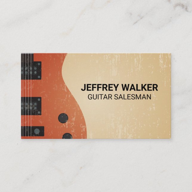 Carte De Visite Arrière - plan de grungy de guitare (Devant)