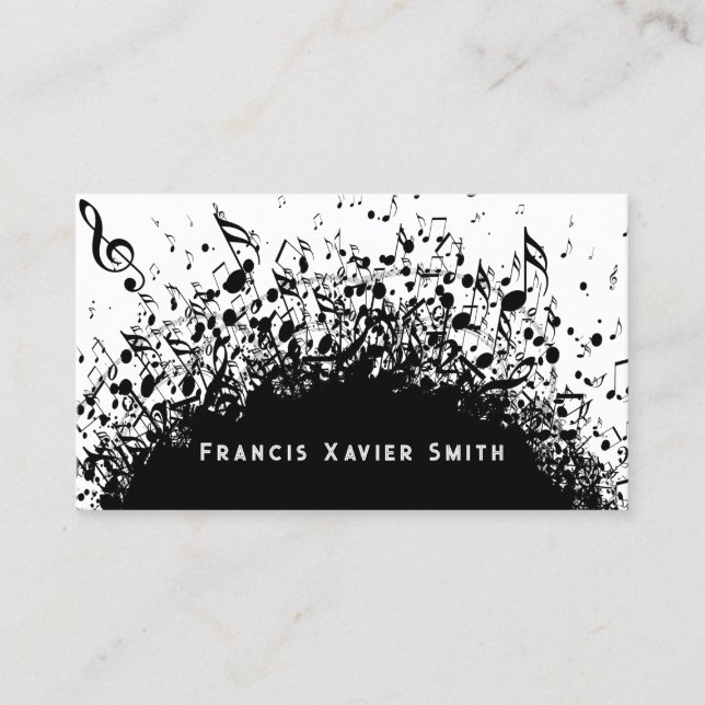 Carte De Visite arrière - plan de l'explosion de musique noire (Devant)