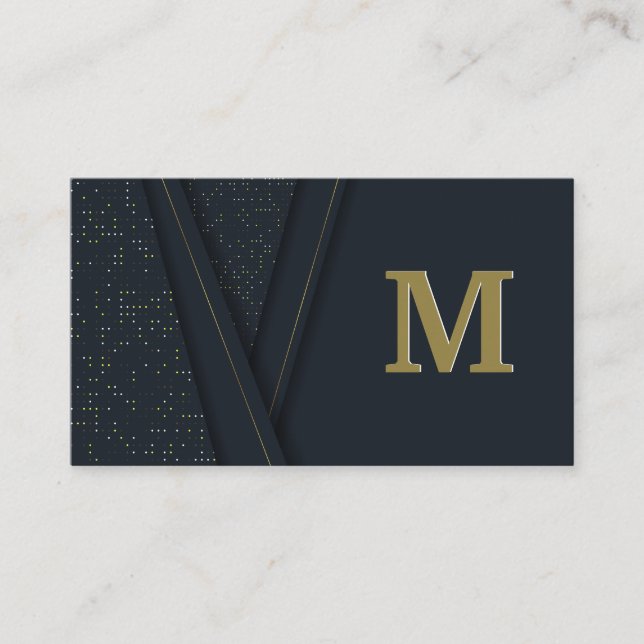 Carte De Visite Arrière - plan de luxe | Monogramme (Devant)