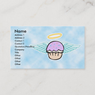 Carte De Visite arrière - plan de nuage, cupcake angel pas de text