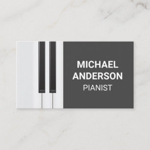 Carte De Visite Arrière - plan de piano   Musicien